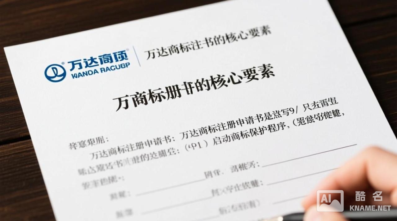 万达商标注册申请书中包含哪些关键信息？