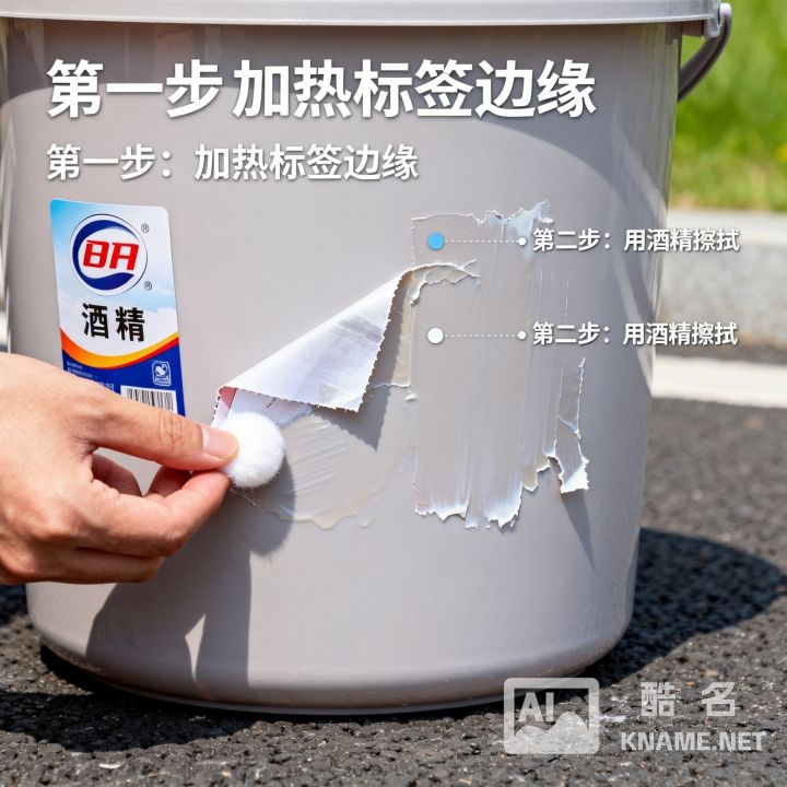 塑料桶上的商标贴怎么撕才干净，怎样去除塑料桶标签残留胶